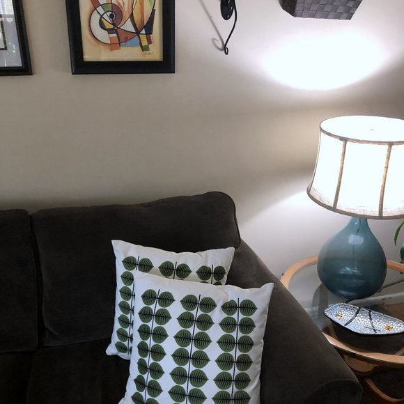 Retro Danish Modern Berså Mod Green  Scandinavian Throw Pillow - Picture 4 of 6